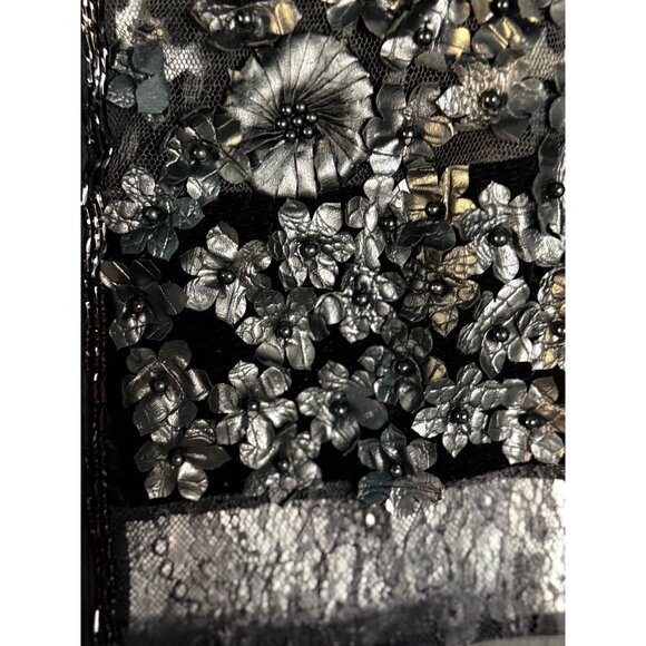 Amen Couture Black Leather Appliqué Sheer Mini Dress Sample Size 40 US 4 - Picture 15 of 16